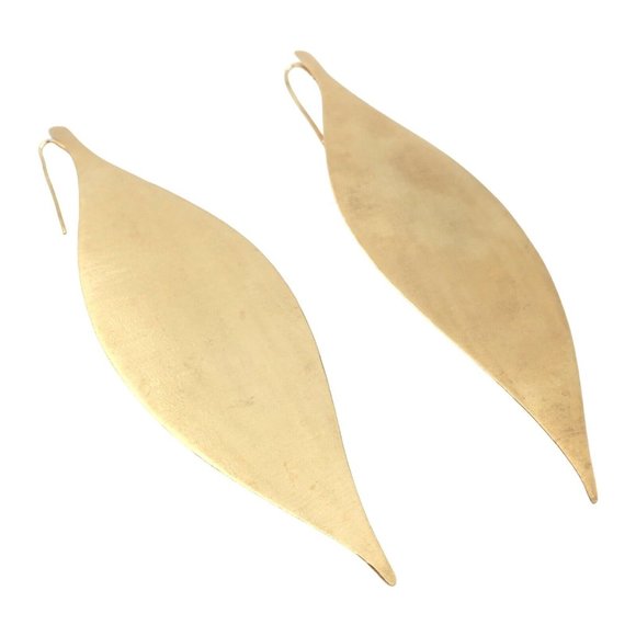 Rare Authentic H. Stern 18k Yellow Gold Large Giant Leaf Dangle Earrings - Picture 10 of 10